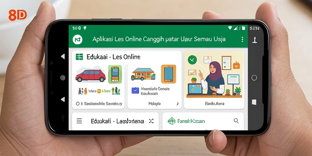 Tampilan antarmuka aplikasi 8ID yang intuitif dan menarik.