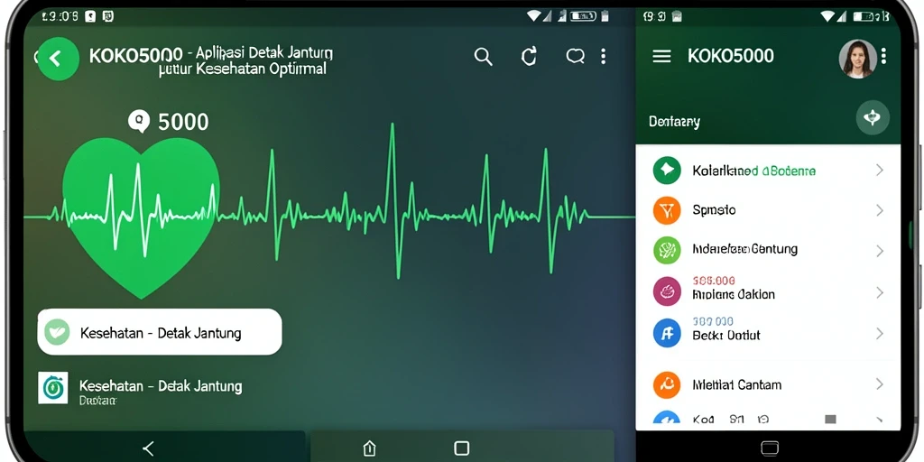 Antarmuka KOKO5000 yang intuitif untuk pemantauan detak jantung.