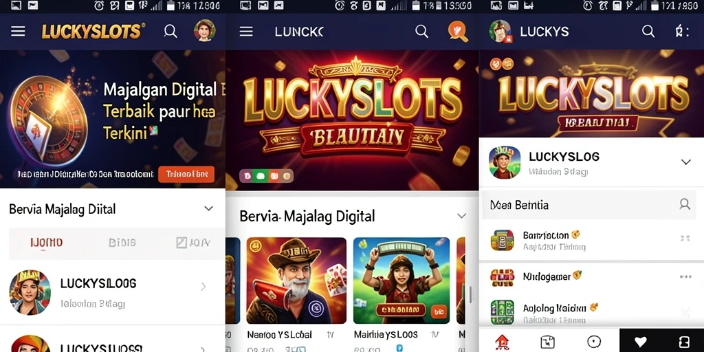 Antarmuka LUCKYSLOTS yang modern dan informatif.