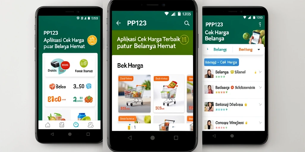 Antarmuka aplikasi PP123 dengan fitur cek harga yang praktis.