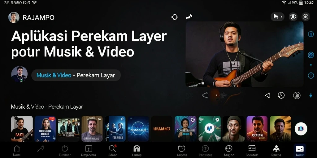 Tampilan antarmuka RAJAMPO untuk perekaman layar yang efisien.