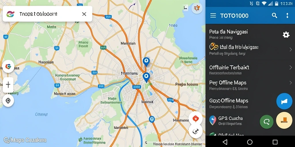 Antarmuka TOTO1000 yang mudah dipahami untuk navigasi offline.