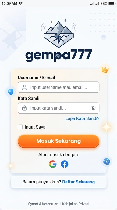 Masuk Akun Gempa777 untuk Pengguna Android